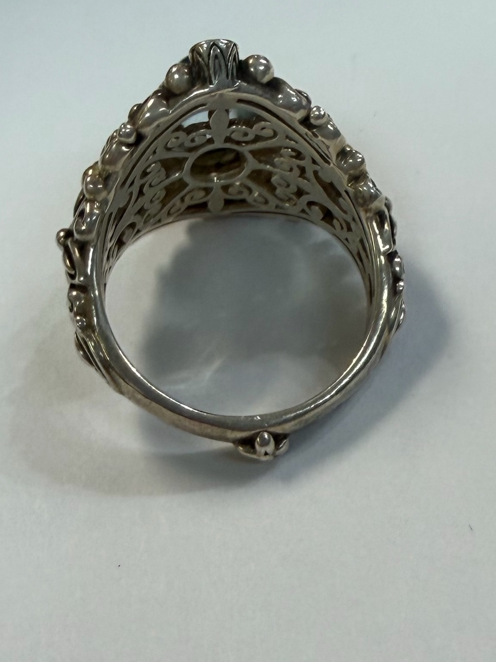 Barbara Bixby 18k & Sterling Silver Shangra-la Blue & White Sapphire Ring Sz 11 - Picture 5 of 7